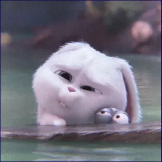 😔 Snowball The Secret Life of Pets rabbit, animal, cartoon, funny, cute whatsapp sticker