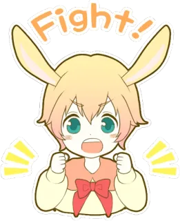 ✊ Fight! 动漫, 打斗, 可爱, 兔子, 贴纸, 卡通, 漫画 whatsapp sticker