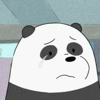 😢 Panda We Bare Bears 漫画, クマ, 泣く, 悲しい, パンダ telegram sticker