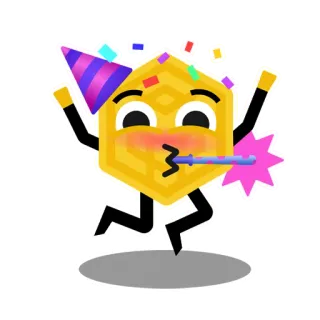 🥳 party, celebration, confetti, hat, emoji telegram sticker