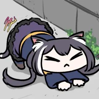 😣 кот, аниме, манга, милый, растяжка, животное, мультфильм whatsapp sticker