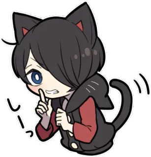 🙊 うし Anime, Chico gato, Lindo, Sonrojo, Kawaii whatsapp sticker