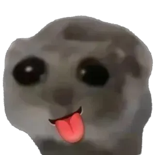 🫥 animal, cartoon, sticker, tongue, meme, funny telegram sticker