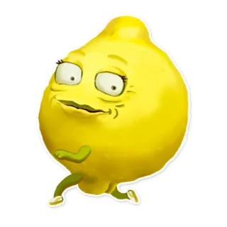 😏 limão, fruta, desenho animado, engraçado, personagem telegram sticker