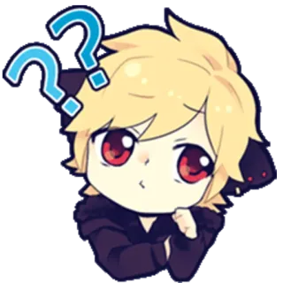 ❓ Anime, Pontos de interrogação, Confuso, Chibi, Fofo, Desenho animado, Ilustração whatsapp sticker