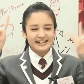✌ あいこちゃん pessoa, símbolo da paz, adolescente, menina, uniforme escolar, japão telegram sticker