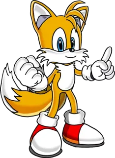 😌 Tails Sonic the Hedgehog Tails, Sonic, video game, karakter, rubah, kartun telegram sticker