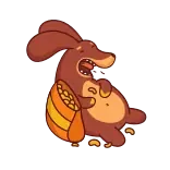 🥜 dier, aardvarken, cartoon, bonen, schattig telegram sticker