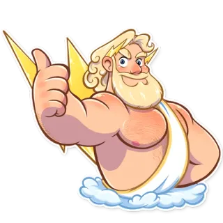 👍 Zeus mythology, god, thunder, greek, cloud telegram sticker