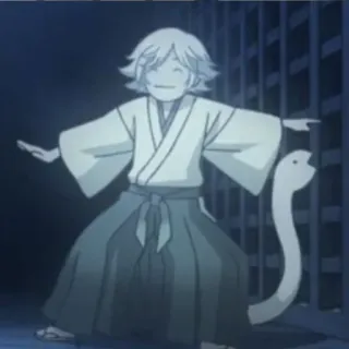 😇 动漫, 角色, 和服, 狐狸, 精神, 幻想 telegram sticker