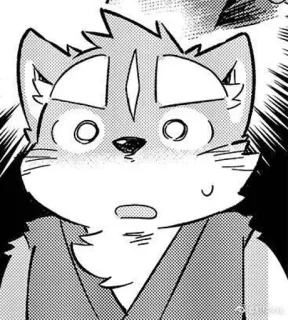 😧 tier, katze, manga, schockiert, cartoon whatsapp sticker