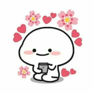 🥰 kawaii, süß, herz, blume, cartoon telegram sticker