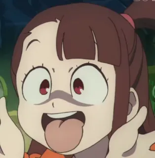 😂 Atsuko Kagari Little Witch Academia Аниме, Мультфильм, Смешной, Лицо, Шутка, Мем telegram sticker