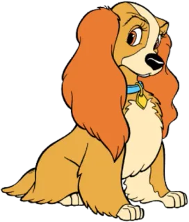 ❔ Lady Lady and the Tramp Hund, Cartoon, Disney, Animation, Tier, süß, Figur whatsapp sticker