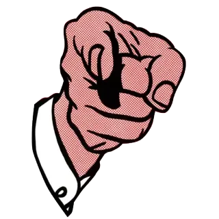 👈 finger pointing, accusation, pointing, hand gesture, pop art telegram sticker