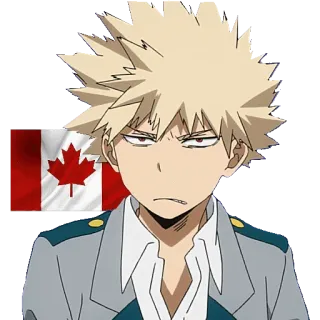 🇨🇦 Bakugo Katsuki My Hero Academia Anime, Personaje, Bandera, Canadá, Manga, Bakugo telegram sticker
