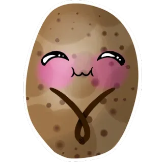 🤓 土豆, 可爱, 卡哇伊, 食物, 蔬菜, 卡通 telegram sticker