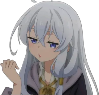💅 Anime, Mädchen, Weißes Haar, Überheblich telegram sticker