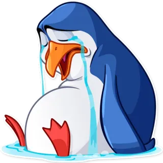 😭 Pinguin, weinen, traurig, Emotion, Tränen, Cartoon, Tier telegram sticker