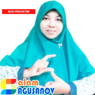 🙏 BUDI PRIHARTINI, SALAM AGUSANOV woman, hijab, portrait, person, Indonesian whatsapp sticker