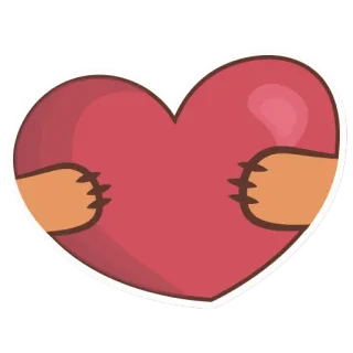 💖 coração, amor, abraço, mãos, desenho animado, abraço, afeição telegram sticker