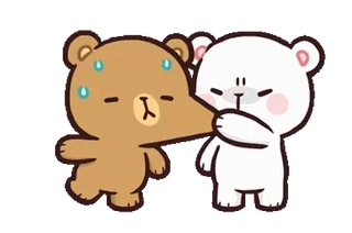 😠 หมี, น่ารัก, การ์ตูน, จูบ, อิโมติคอน, สติกเกอร์ telegram sticker