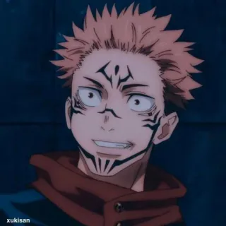 🙃 Ryomen Sukuna Jujutsu Kaisen 动漫, 漫画, 咒术回战, 宿傩, 两面宿傩, 咒灵, 动漫角色, 红发 telegram sticker