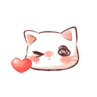 😘 кот, сердце, любовь, милый, эмодзи, каваий whatsapp sticker
