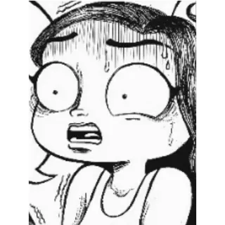 😧 verängstigt, ängstlich, Angst, Cartoon, Illustration, schockiert telegram sticker