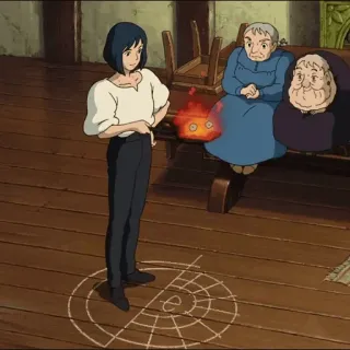⚜ Howl Howl's Moving Castle Anime, Película, El castillo ambulante, Espíritu de fuego, Studio Ghibli telegram sticker