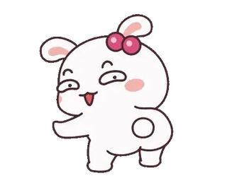 🌵 lindo, conejo, dibujos animados, divertido, animal telegram sticker