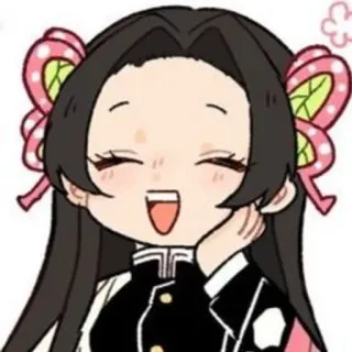 🌸 Kanao Tsuyuri Demon Slayer Anime, Kanao Tsuyuri, Demon Slayer, Imut, Kawaii, Manga, Tersenyum whatsapp sticker
