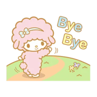 👋 Bye Bye Мультик, Милый, Животное, Овца, Машет, Пока whatsapp sticker