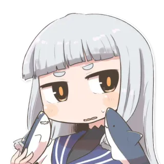 😒 anime, character, shark, cute, sticker telegram sticker