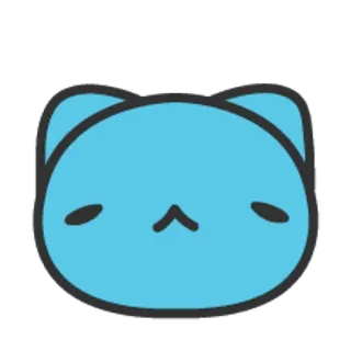 🐮 猫, マンガ, 動物, かわいい, 青, 可愛い, ステッカー telegram sticker