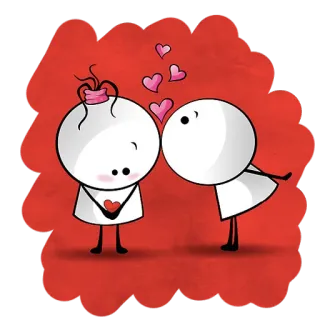 😘 cinta, imut, hati, kartun, kasih sayang, manusia stik, romansa telegram sticker