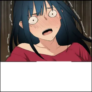 😧 anime, cartoon, shocked, scared, woman, girl, exaggerated expression, surprised telegram sticker
