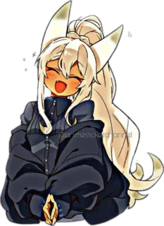 😄 @animestickerchannel Anime, Renard, Fille, Autocollant, Illustration, Kawaii telegram sticker