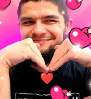 ❤️ мужчина, сердца, любовь, портрет, селфи, символ сердца telegram sticker
