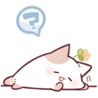🤔 猫, はてなマーク, かわいい, 可愛い, 眠い, 動物 whatsapp sticker