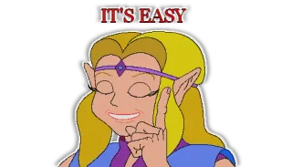 😌 Zelda The Legend of Zelda IT'S EASY ゼルダ, ゼルダの伝説, カートゥーン, 簡単, ゼルダ姫 telegram sticker