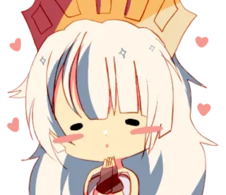 ☄ fille anime, mignon, chibi, coeurs, kawaii, dessin animé, femme telegram sticker