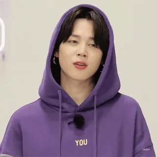 🥰 Jimin YOU чимин, бтс, кпоп, фиолетовый, худи telegram sticker