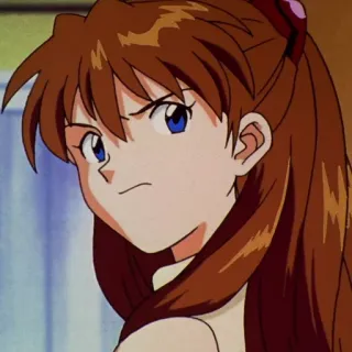 😠 Asuka Langley Sohryu Neon Genesis Evangelion anime, girl, character, Asuka, Evangelion, angry telegram sticker