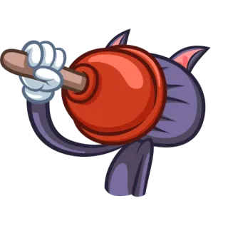 😑 Hoạt hình, Mèo, Cây thụt bồn cầu, Bạo lực, Động vật telegram sticker