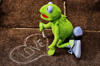 ♥️ Kermit the Frog LOVE カーミット, カエル, 愛, チョーク, 絵, マペット telegram sticker