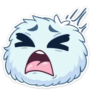 😫 monstruo, lindo, personaje, azul, esponjoso, dibujos animados, emoticono, pegatina telegram sticker