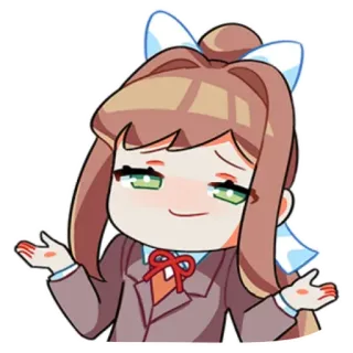 😏 Monika Doki Doki Literature Club! Anime, Manga, Jeu vidéo, Personnage, Mignon, Doki Doki Literature Club telegram sticker