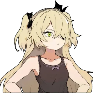 🙁 Fischl Genshin Impact Anime, Jeu vidéo, Genshin Impact, Fischl, Personnage whatsapp sticker