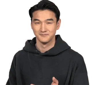 😏 man, person, asian, hoodie, portrait telegram sticker